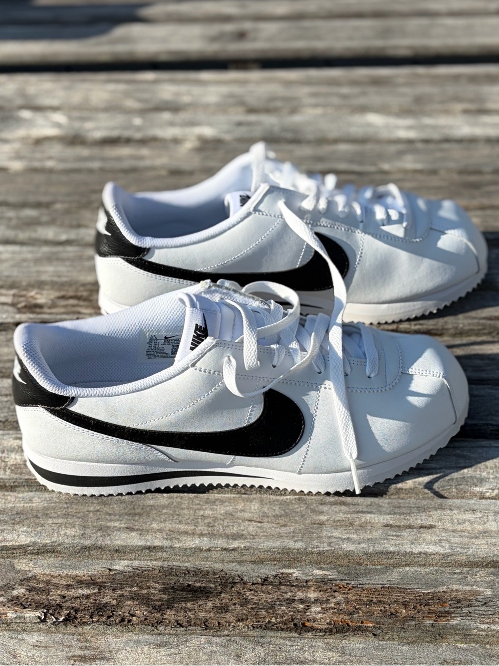 NWOT Nike Cortez Retro White with Black Low Top Sneakers Men’s 10.5